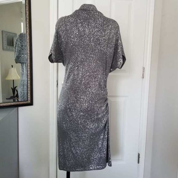 Calvin Klein Cinch Sweater Dress Silver Splatter S - Picture 8 of 12